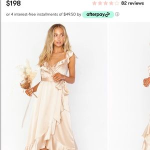 Show me your Mumu champagne luxe satin dress. Gorg for weddings or special dates